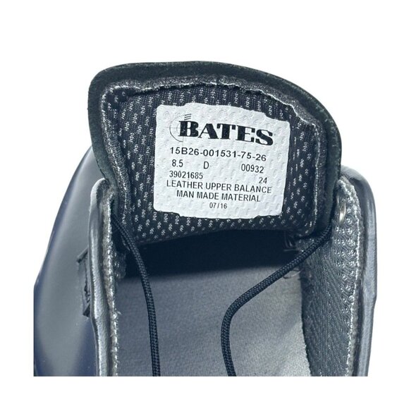 Bates Lites Black Leather Oxford Men 8.5D Black Military E00932 Dress NIB - Picture 2 of 16